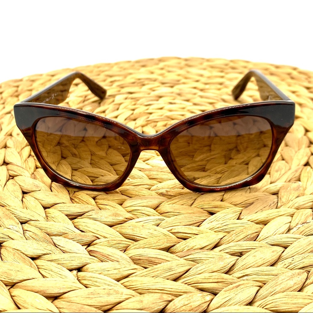 ALEXANDER MCQUEEN DARK BROWN CAT EYE SUNGLASSES LOGO